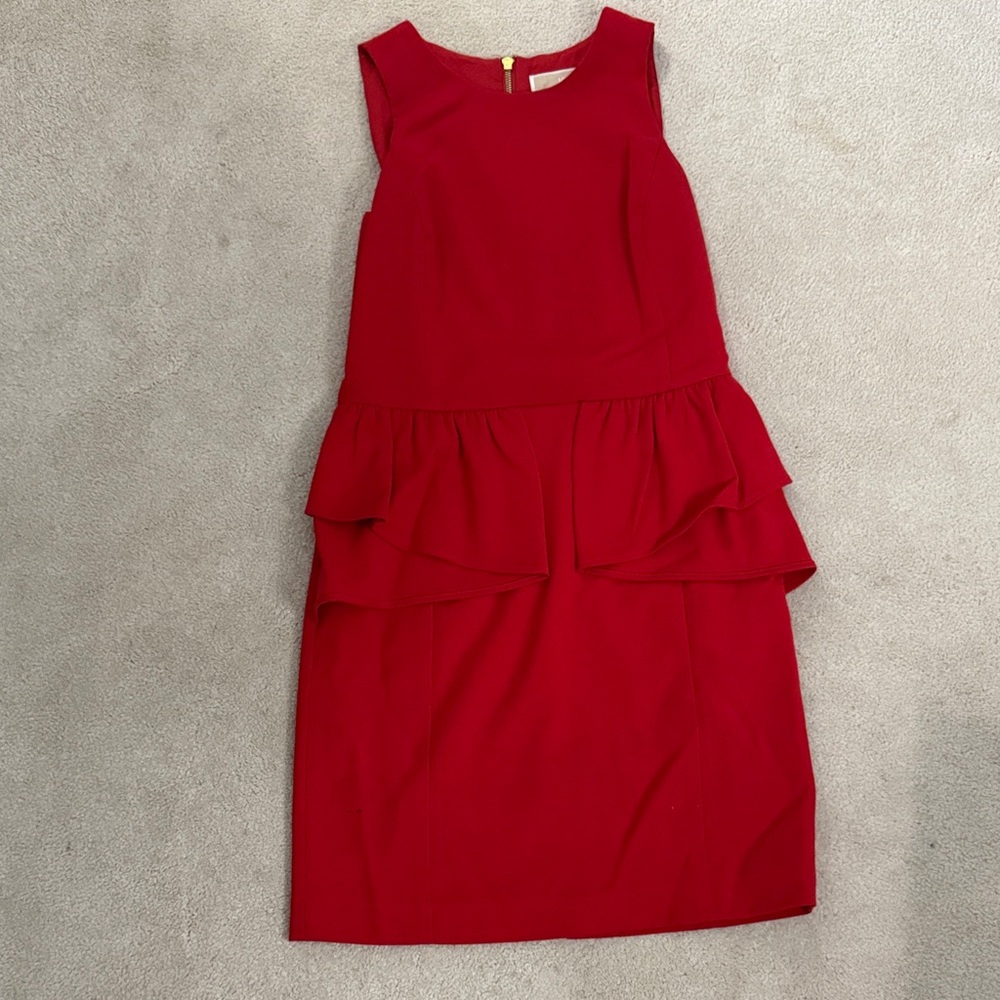 MICHAEL Michael Kors Cocktail Peplum Red Sleeveless Dress